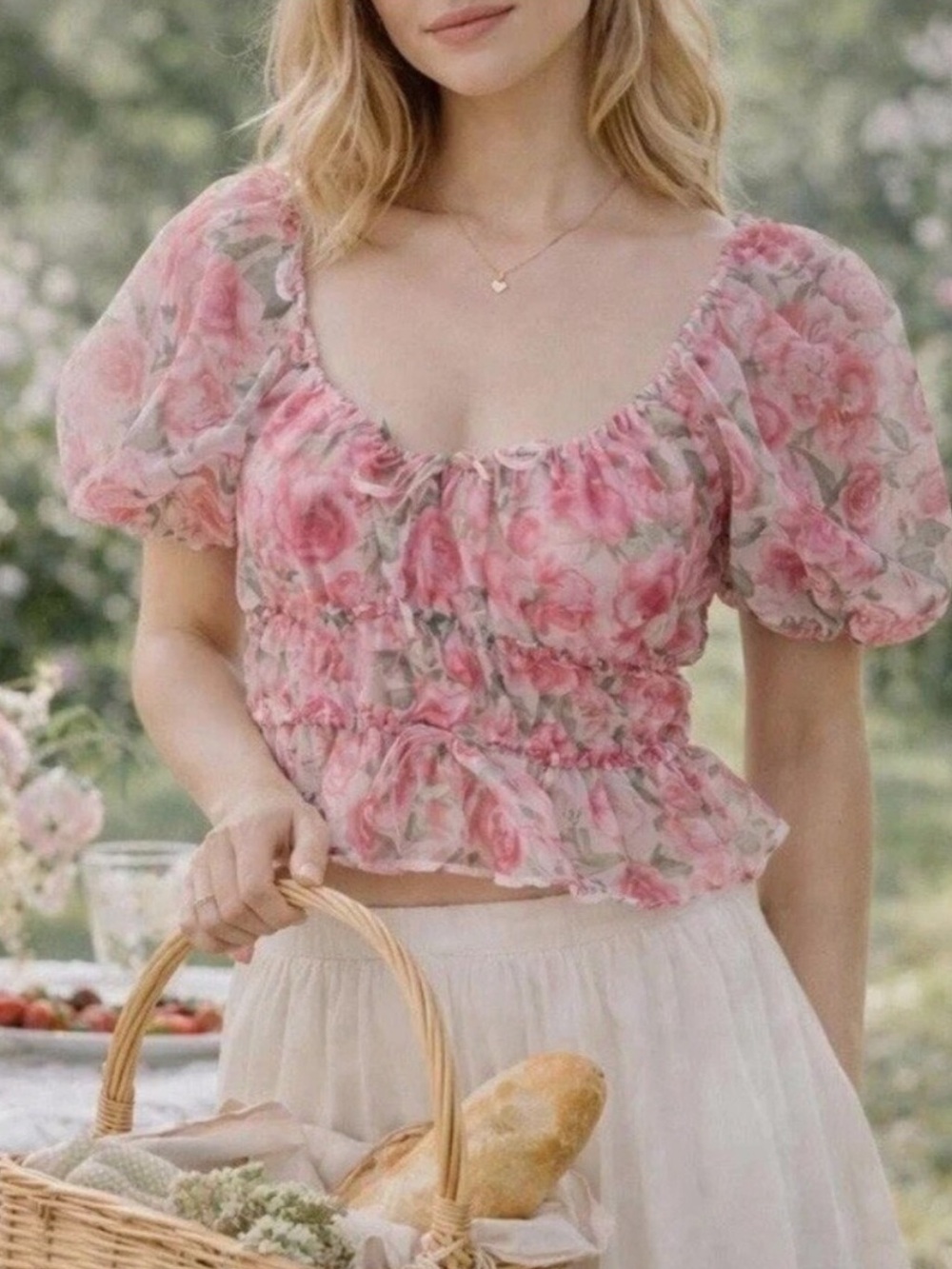 JOIE Floral Semi Sheer Blouse